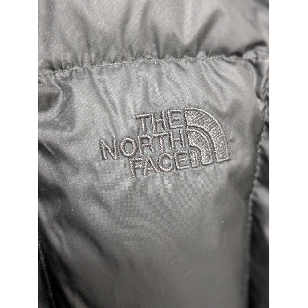 The North Face Womens 550 Down Hooded Parka Puffer Jacket Black Large L Long - Picture 7 of 16